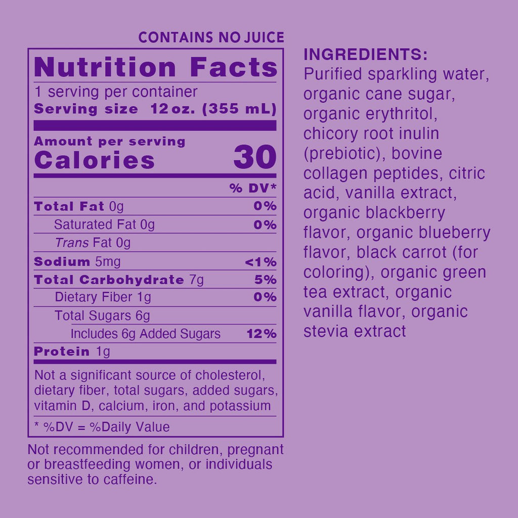 Berry Vanilla Sparkling Pick-Me-Up with Prebiotics & Collagen