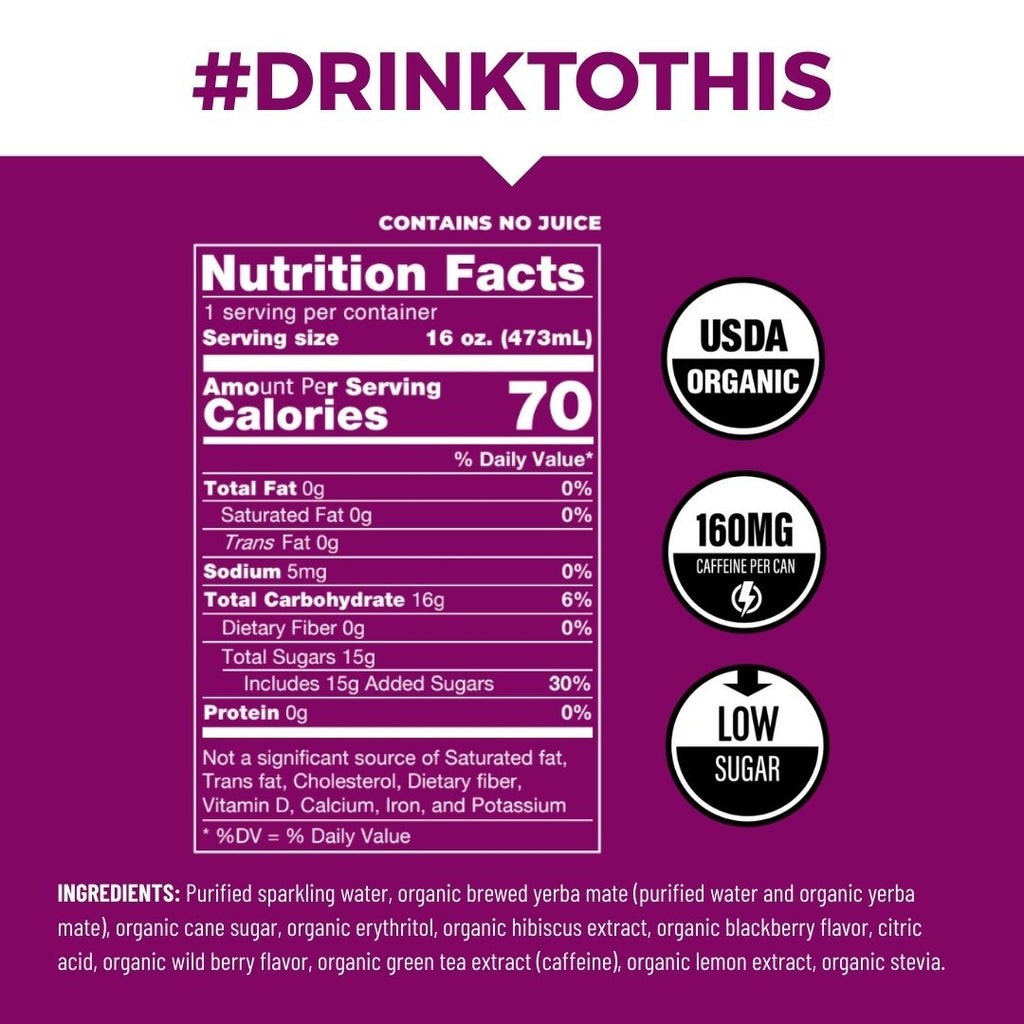 Blackberry Organic Sparkling Yerba Mate