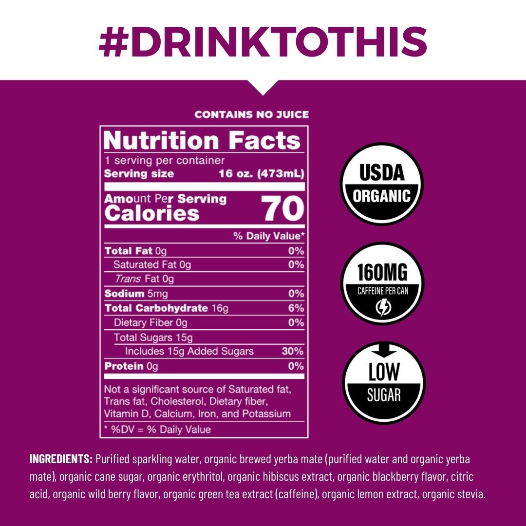 Blackberry Organic Sparkling Yerba Mate
