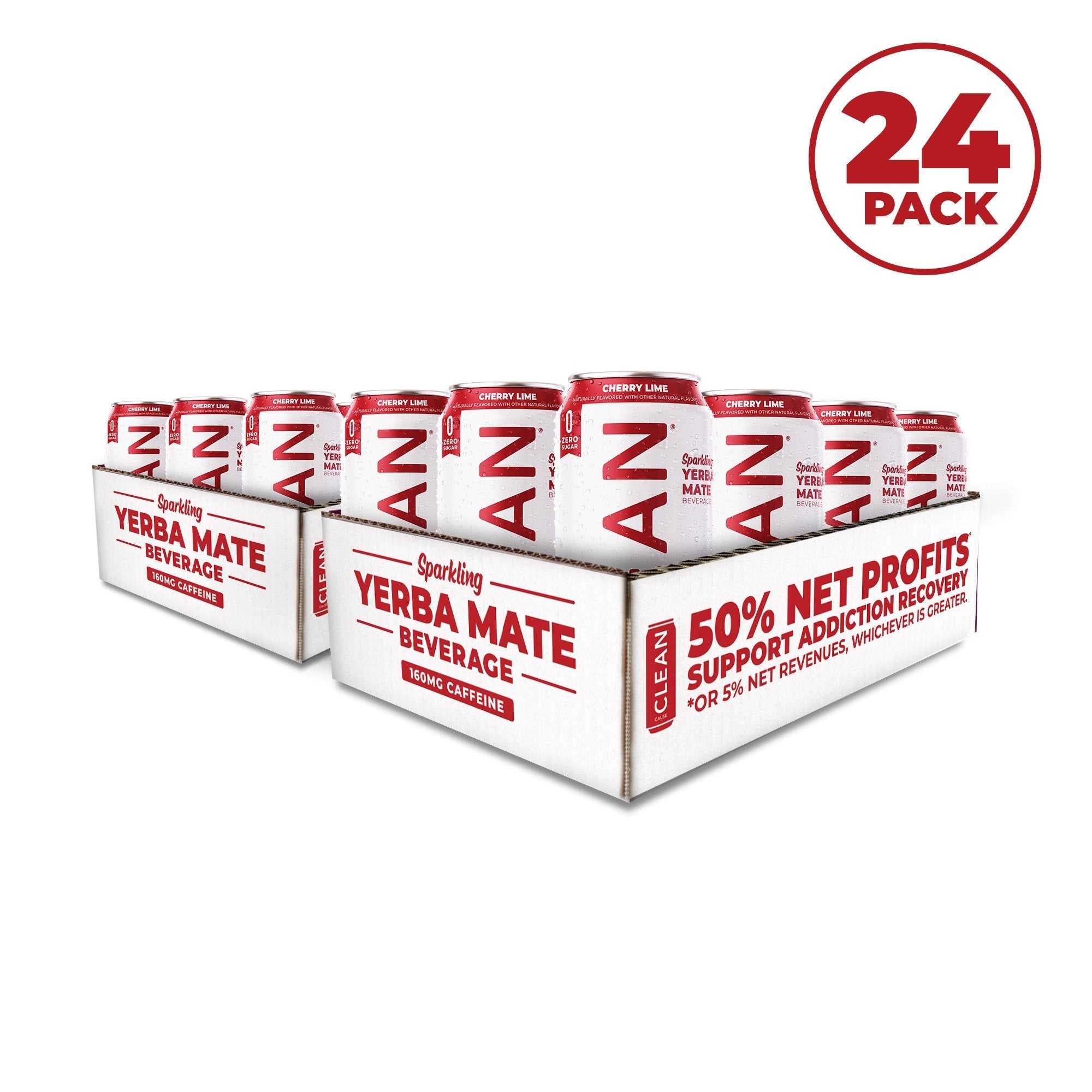 Cherry Lime Zero Calorie Sparkling Organic Yerba Mate