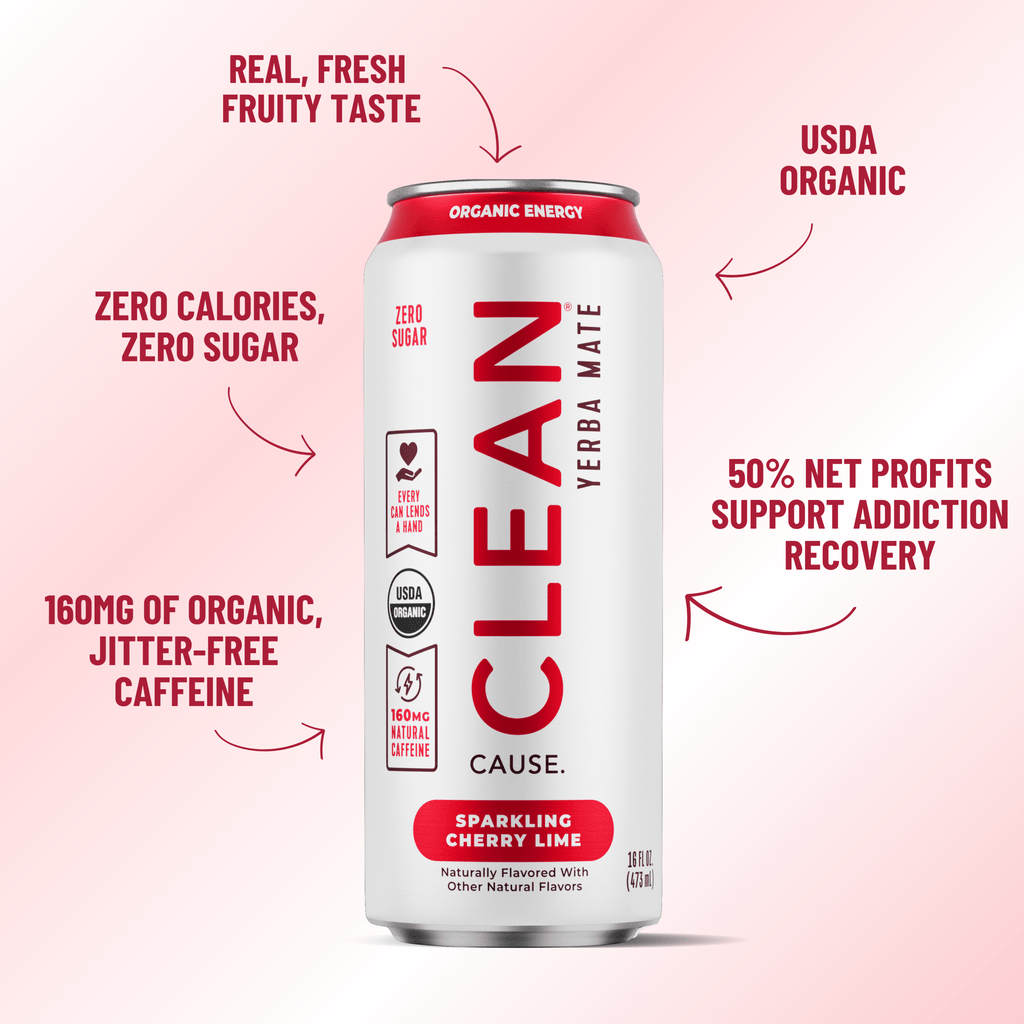 Cherry Lime Zero Calorie Sparkling Organic Yerba Mate