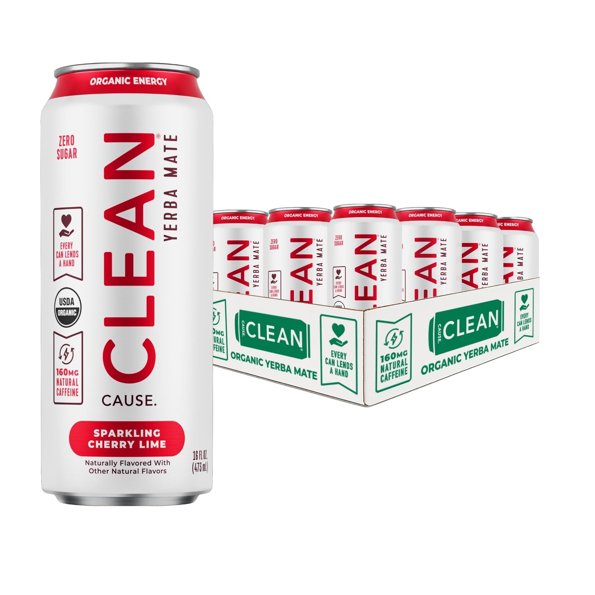 Cherry Lime Zero Calorie Sparkling Organic Yerba Mate