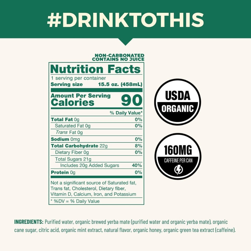 Mint & Honey Non-Carbonated Organic Yerba Mate