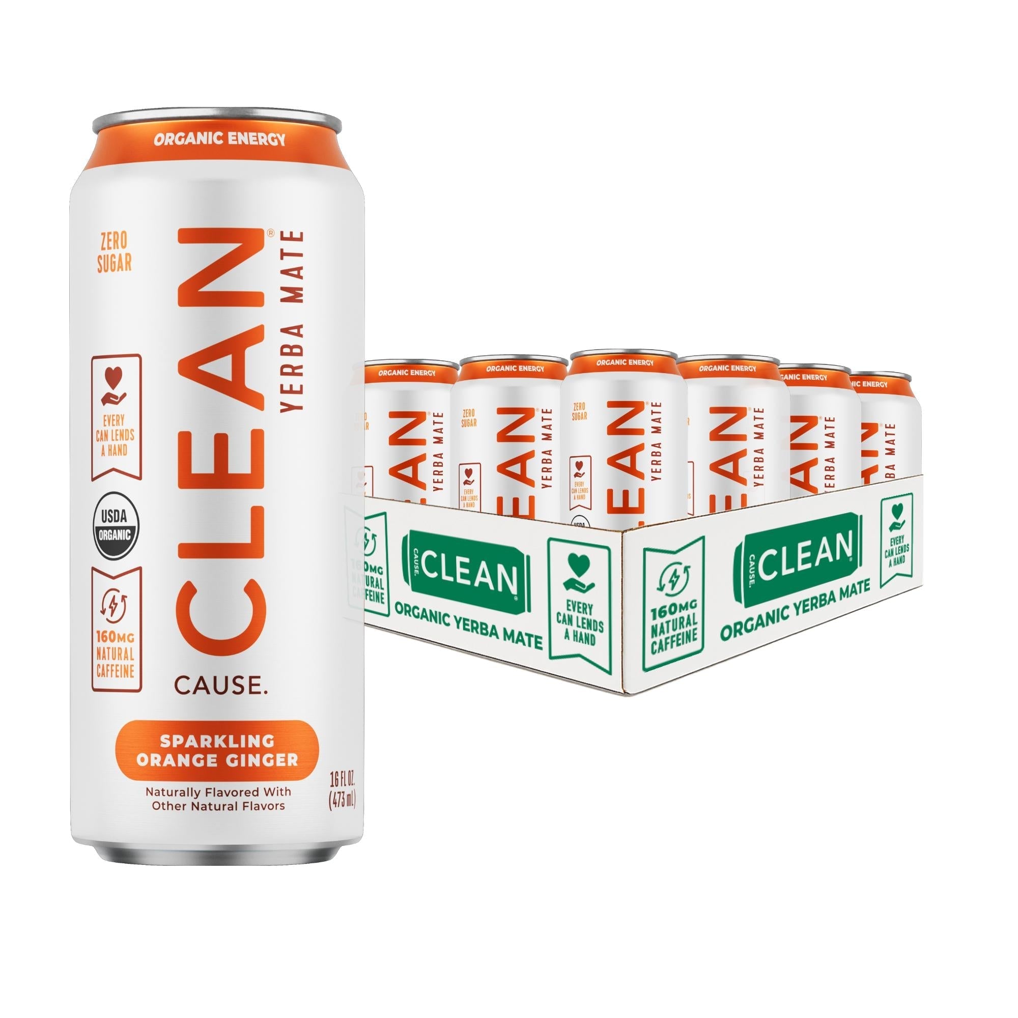 Orange Ginger Zero Calorie Organic Sparkling Yerba Mate