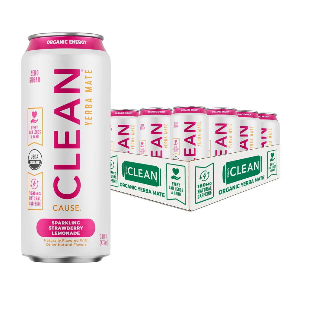 Strawberry Lemonade Zero Calorie Organic Sparkling Yerba Mate