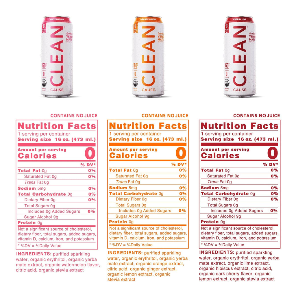 Zero Calorie Organic Sparkling Yerba Mate Variety Pack